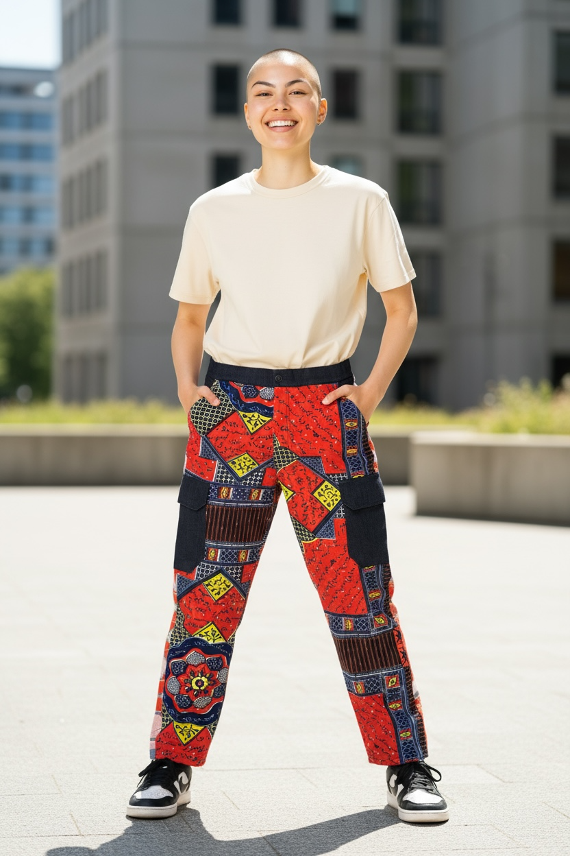 Orange Mix Brown African Pant